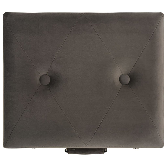 Sgabelli contenitori 3 pezzi 85 x 38 x 47 cm velluto grigio 02_0010720