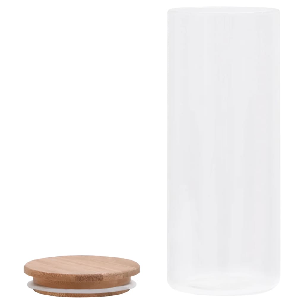 Barattoli di Vetro con Coperchio in BambÃ¹ 6 pz 1000 ml cod mxl 54738