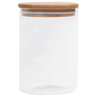 Barattoli di Vetro con Coperchio in Bambù 4 pz 800 ml