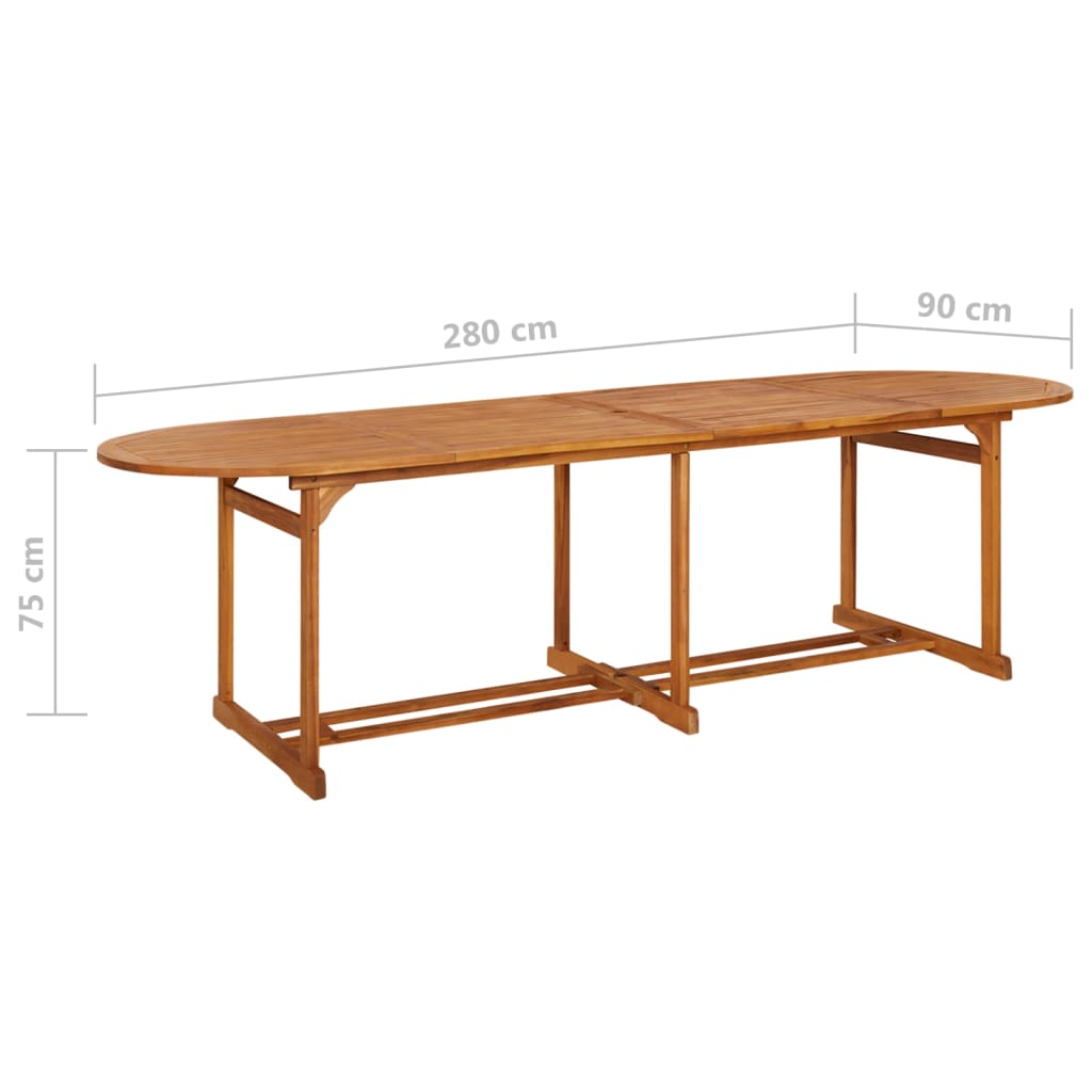 Tavolo da Pranzo per Esterni 280x90x75cm Legno Massello Acacia cod mxl 34103