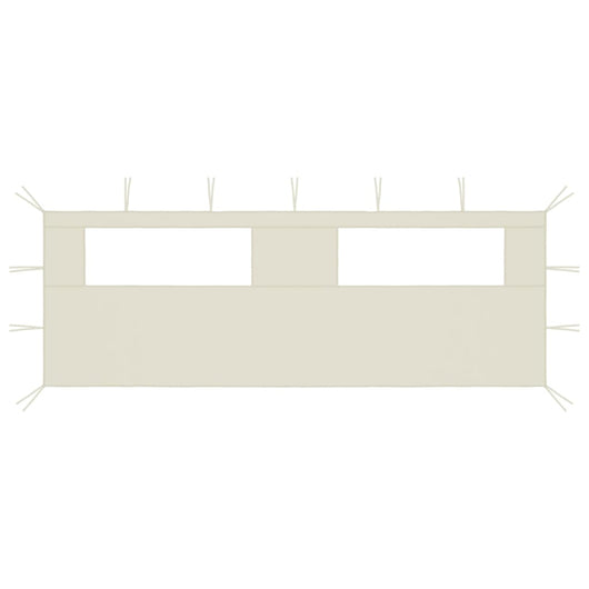 Parete con Finestre per Gazebo 6x2 m Crema cod mxl 76238