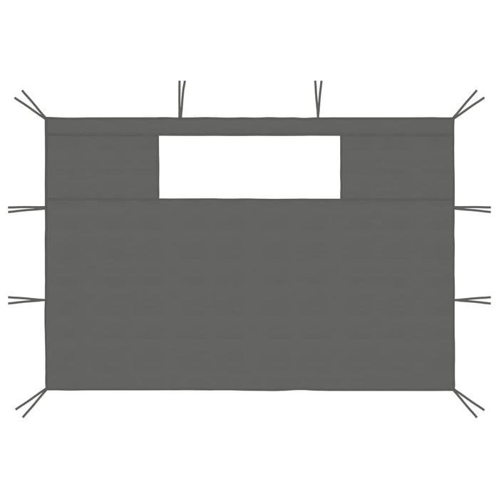 Pareti con Finestre per Gazebo 2 pz Antracite 3070419
