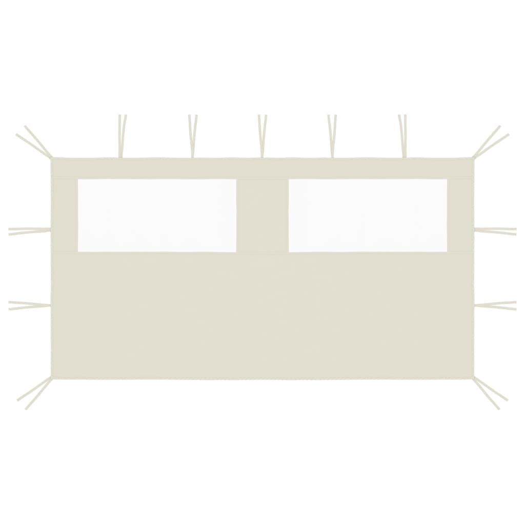 Parete con Finestre per Gazebo 4x2 m Crema cod mxl 76237