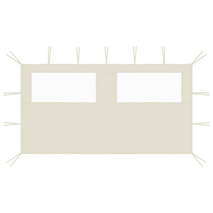 Parete con Finestre per Gazebo 4x2 m Crema cod mxl 76237