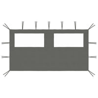Parete con Finestre per Gazebo 4x2 m Antracite cod mxl 78680