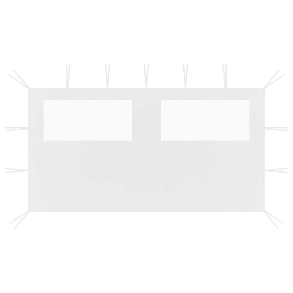 Parete con Finestre per Gazebo 4x2 m Bianca cod mxl 64950