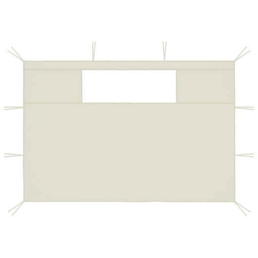 Pareti con Finestre per Gazebo 2 pz Crema 3070425