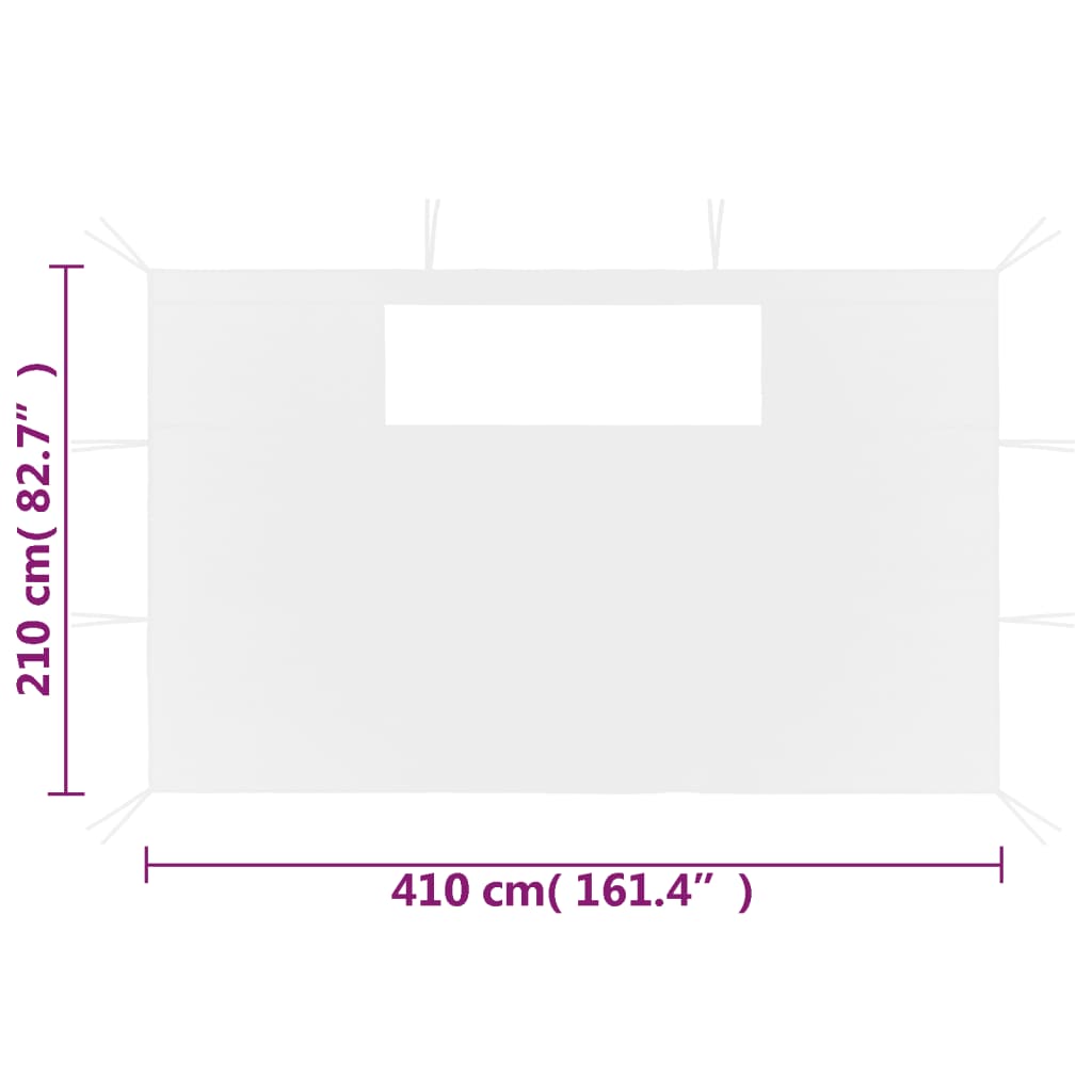 Pareti con Finestre per Gazebo 2 pz Bianche 3070428