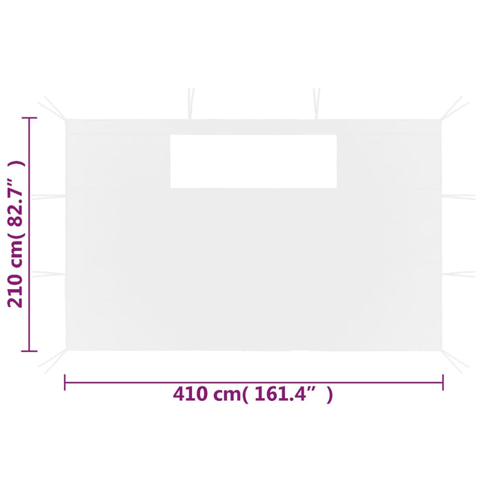 Pareti con Finestre per Gazebo 2 pz Bianche 3070428