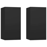 Mobili TV Neri 2 pz 30,5x30x60 cm in Truciolato cod mxl 18226