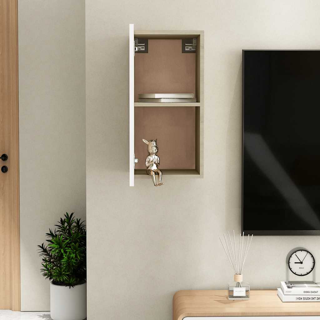 Mobile TV-Credenza TV-Console TV Bianco Rovere Sonoma 30,5x30x60 cm Legno Multistrato