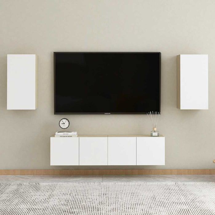 Mobile TV-Credenza TV-Console TV Bianco Rovere Sonoma 30,5x30x60 cm Legno Multistrato