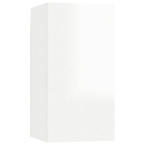 Mobili TV 2pz Bianco Lucido 30,5x30x60 cm Legno Multistrato 803339
