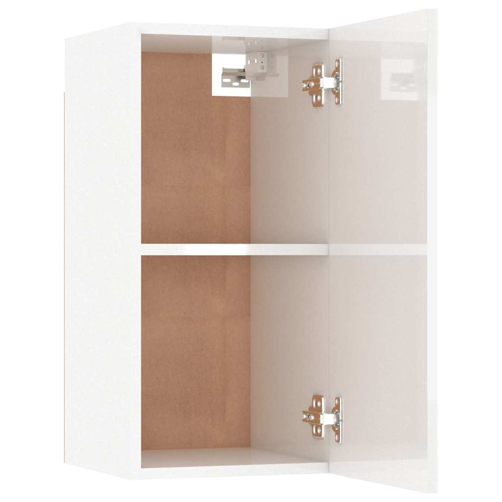 Mobili TV 2pz Bianco Lucido 30,5x30x60 cm Legno Multistrato 803339