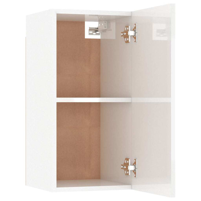 Mobili TV 2pz Bianco Lucido 30,5x30x60 cm Legno Multistrato 803339