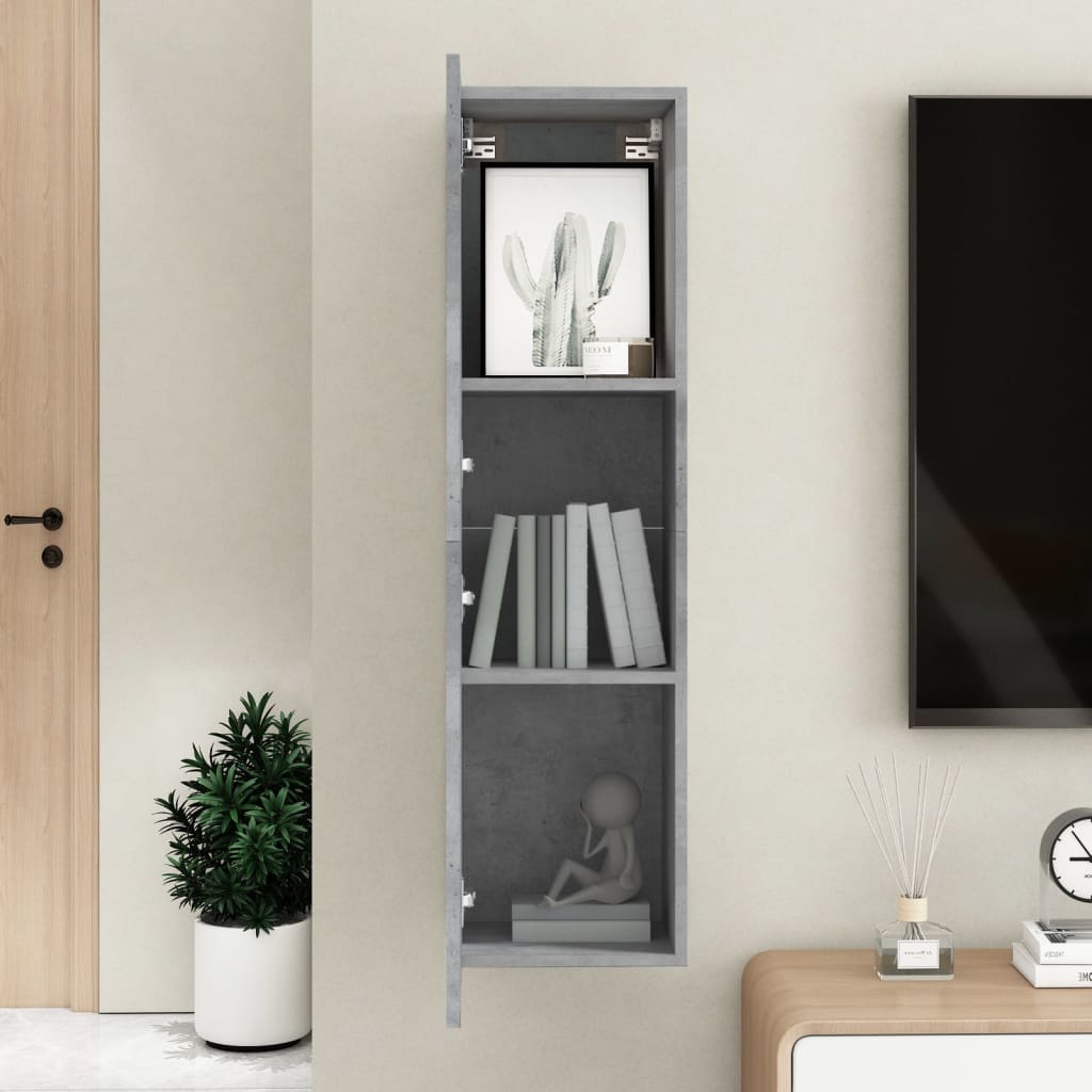 Mobile Porta TV Grigio Cemento 30,5x30x110 cm Legno Multistrato 803370