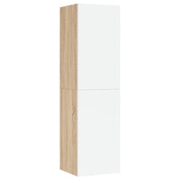 Mobili TV Bianchi e Rovere Sonoma 2 pz 30,5x30x110cm Truciolato cod mxl 59347