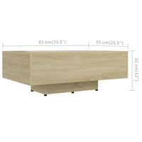 Tavolino da CaffÃ¨ Rovere Sonoma 85x55x31 cm in Truciolato cod mxl 13282