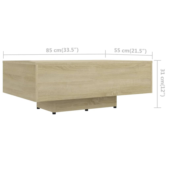 Tavolino da Salotto Rovere Sonoma 85x55x31cm Legno Multistrato 803383