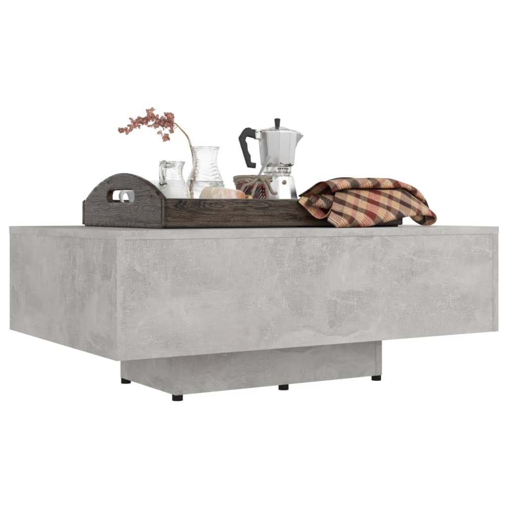Tavolino Salotto Grigio Cemento 85x55x31 cm Legno Multistrato 803384