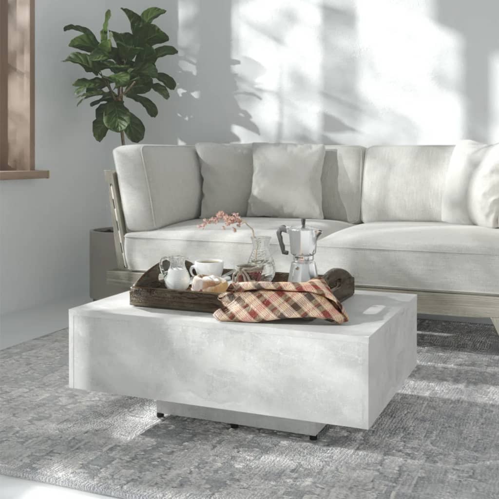Tavolino Salotto Grigio Cemento 85x55x31 cm Legno Multistrato 803384