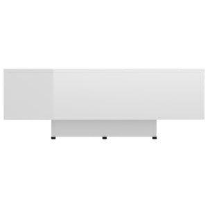 Tavolino da Salotto Bianco Lucido 85x55x31 cm Legno Multistrato 803386