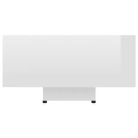Tavolino da Salotto Bianco Lucido 85x55x31 cm Legno Multistrato 803386
