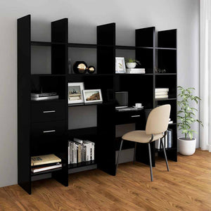 Libreria Nera 40x35x180 cm in Truciolato cod mxl 61375
