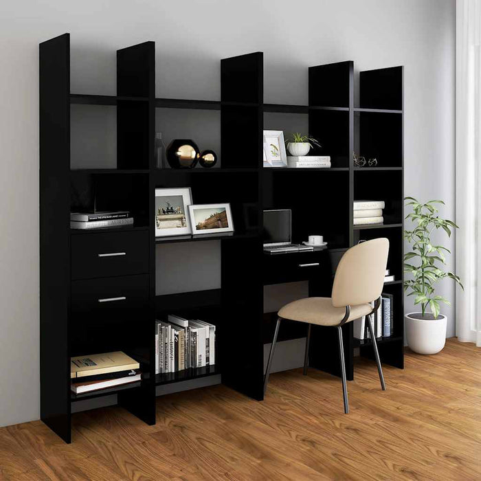 Libreria Nera 40x35x180 cm in Truciolato cod mxl 61375
