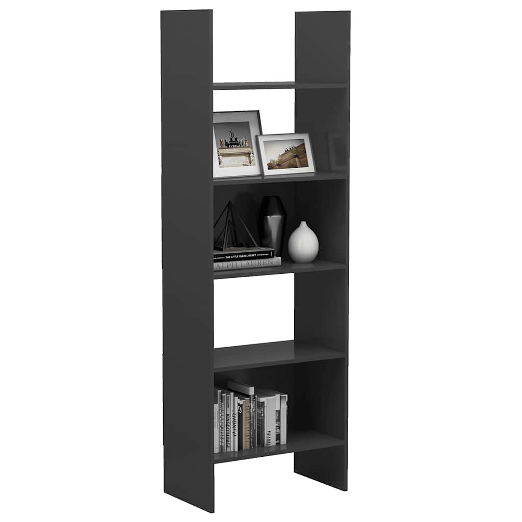 Libreria Grigia 60x35x180 cm in Legno Multistrato 803409