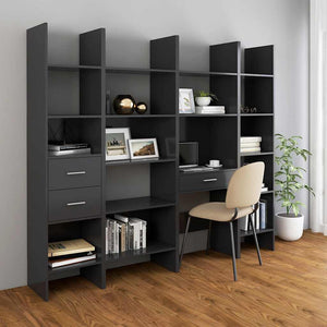 Libreria Grigia 60x35x180 cm in Legno Multistrato 803409