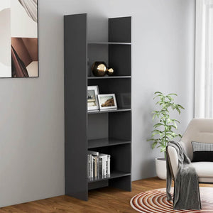 Libreria Grigia 60x35x180 cm in Legno Multistrato 803409
