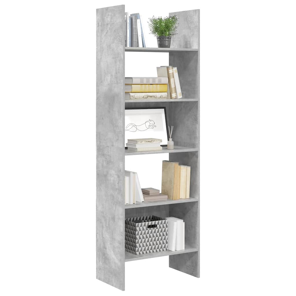 Libreria Grigio Cemento 60x35x180 cm in Legno Multistrato 803411