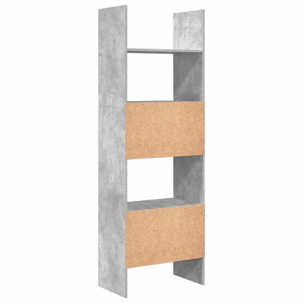 Libreria-Scaffale per Libri-Mobile di Stoccaggio Grigio Cemento 60x35x180 cm in Legno Multistrato