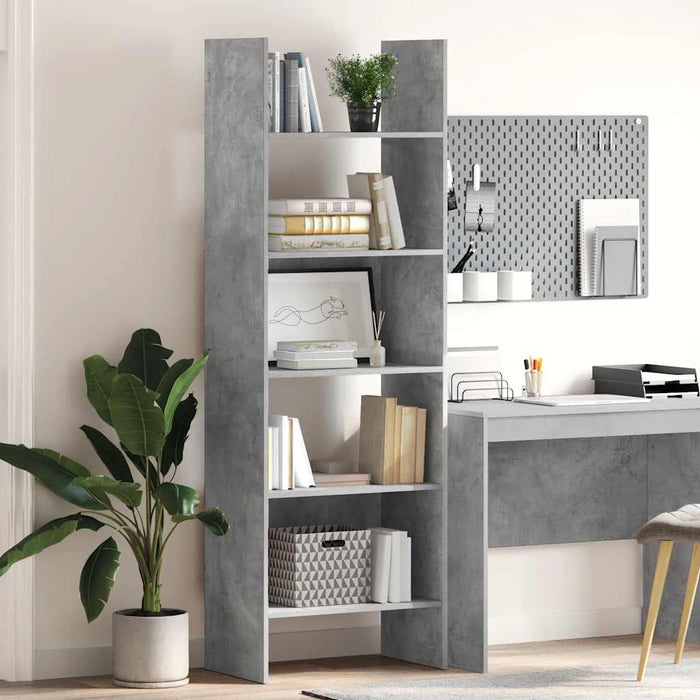 Libreria Grigio Cemento 60x35x180 cm in Legno Multistrato 803411