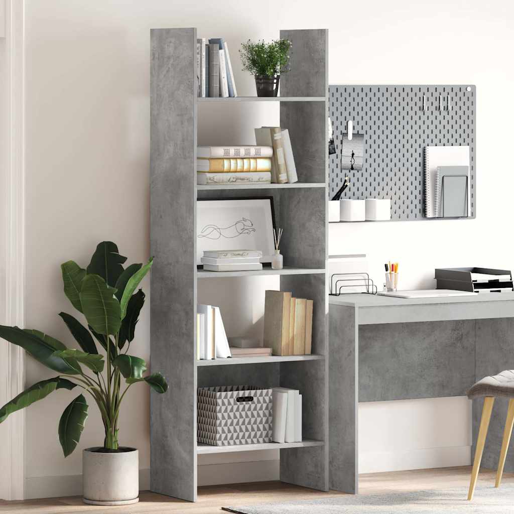Libreria Grigio Cemento 60x35x180 cm in Legno Multistratocod mxl 103064