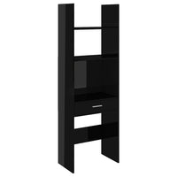 Libreria Nero Lucido 60x35x180 cm in Legno Multistrato 803432