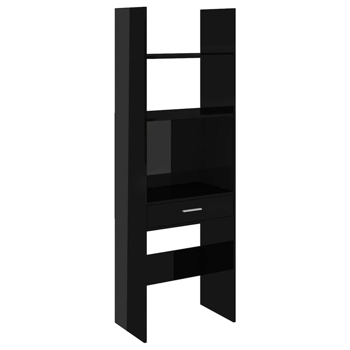 Libreria Nero Lucido 60x35x180 cm in Legno Multistrato 803432