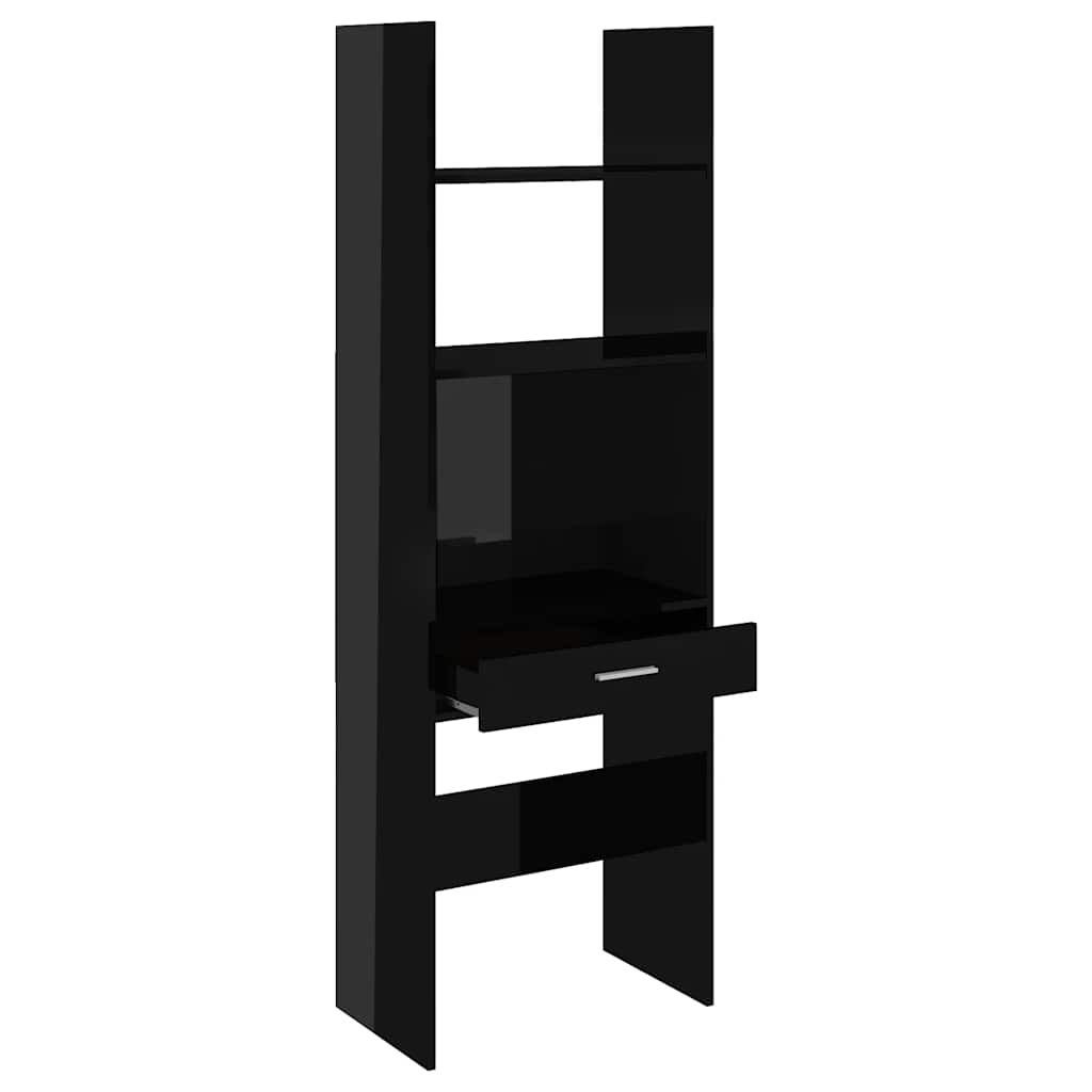 Libreria Nero Lucido 60x35x180 cm in Legno Multistrato 803432