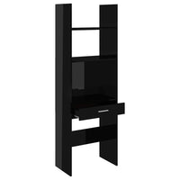 Libreria Nero Lucido 60x35x180 cm in Legno Multistrato 803432