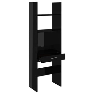 Libreria Nero Lucido 60x35x180 cm in Legno Multistrato 803432