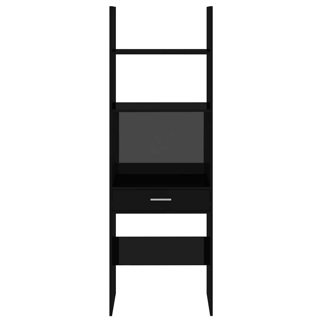 Libreria Nero Lucido 60x35x180 cm in Legno Multistrato 803432