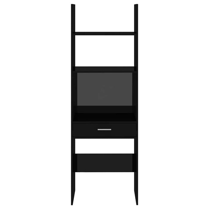 Libreria Nero Lucido 60x35x180 cm in Legno Multistrato 803432