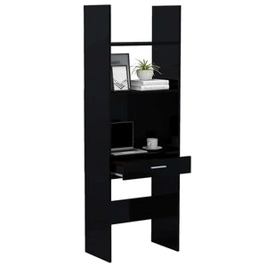 Libreria Nero Lucido 60x35x180 cm in Legno Multistrato 803432