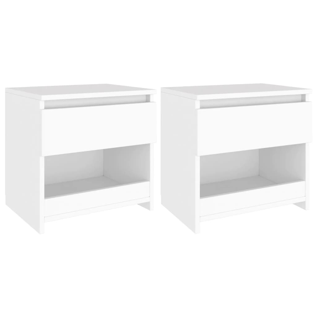 Comodini 2 pz Bianco 40x30x39 cm in Legno Ingegnerizzato 803444