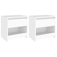 Comodini 2 pz Bianco 40x30x39 cm in Legno Ingegnerizzato 803444
