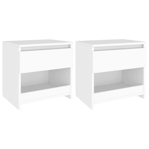 Comodini 2 pz Bianco 40x30x39 cm in Legno Ingegnerizzato 803444