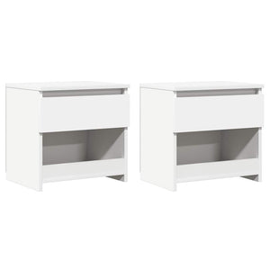 Comodini 2 pz-Set di 2 Tavolino da notte Bianco 40x30x39 cm in Legno Ingegnerizzato