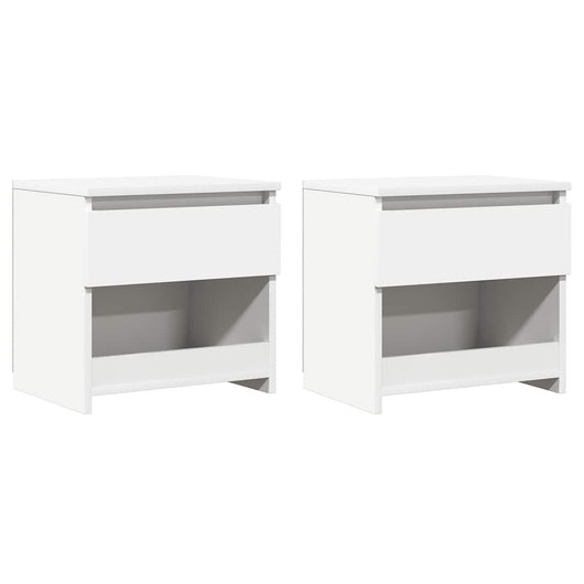 Comodini 2 pz-Set di 2 Tavolino da notte Bianco 40x30x39 cm in Legno Ingegnerizzato