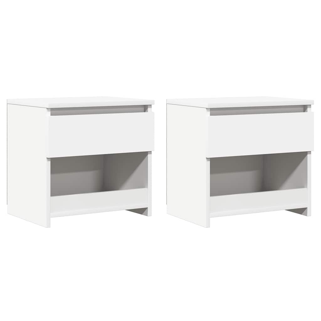 Comodini 2 pz Bianco 40x30x39 cm in Legno Ingegnerizzato cod mxl 31154